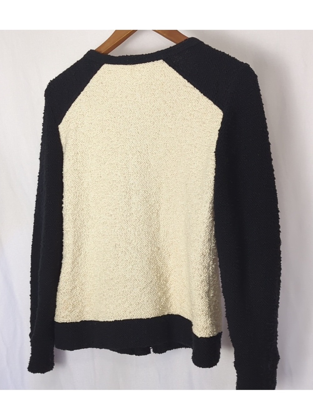 J. CREW • Blogger’s Favorite Boucle Baseball Colorblock Black & White Zip Jacket - Picture 10 of 14
